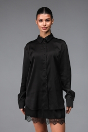 Рубашка шелк №2-13 (Черная)