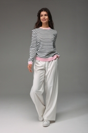 Джемпер №253 (Розовый+белый)